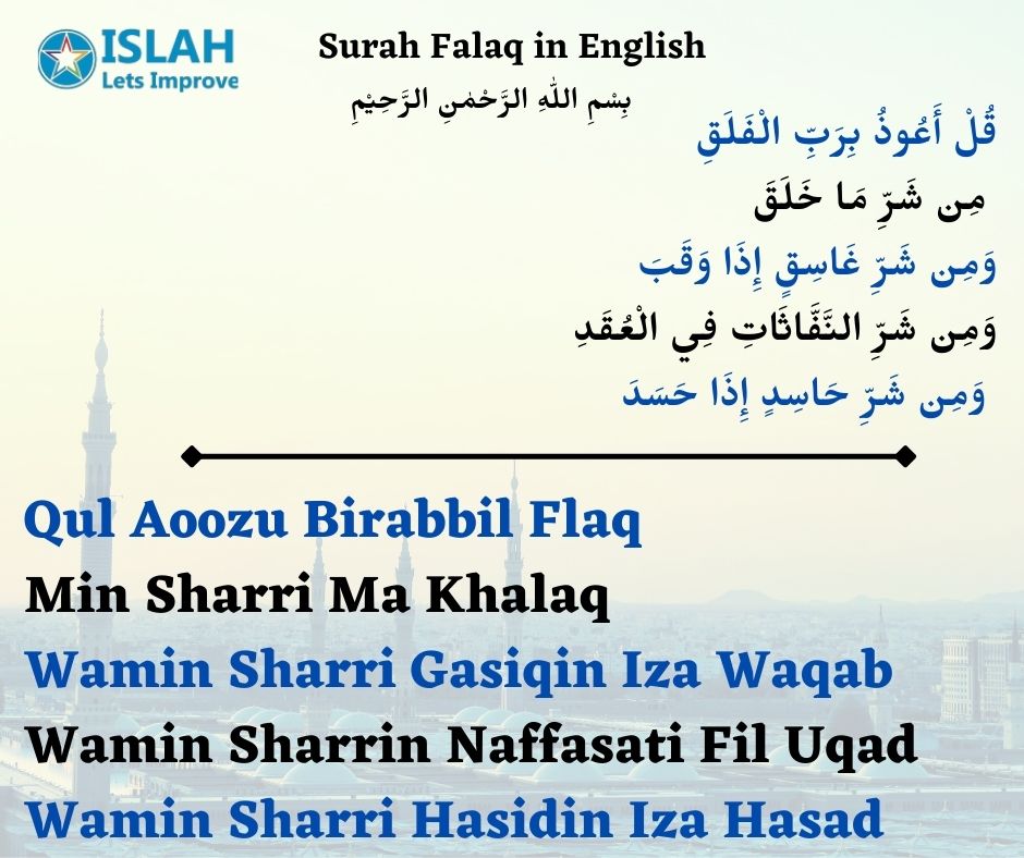 Surah falaq in English